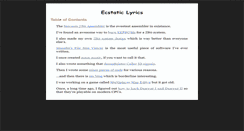 Desktop Screenshot of ecstaticlyrics.com